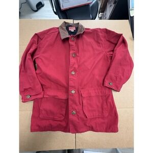 VINTAGE Marlboro Country Store Jacket Mens XL Red Leather Collar Barn Chore 90s